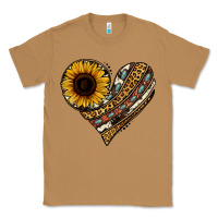 Toasted Coconut western sunflower leopard cowhide heart Classic Tee - Jasminsmagicworld