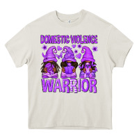 Cream Domestic Violence Warrior Afro Gnomes Heavy Core Tee - texasbilliewilder