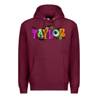 Burgundy Personalized Halloween Premium Hoodie - NancyCooperArtShop