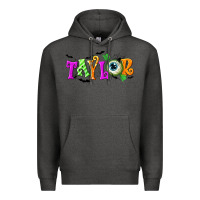 Charcoal Heather Personalized Halloween Premium Hoodie - NancyCooperArtShop