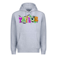 Heather Grey Personalized Halloween Premium Hoodie - NancyCooperArtShop