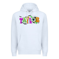 White Personalized Halloween Premium Hoodie - NancyCooperArtShop