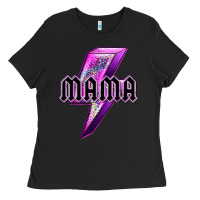 Black mama neon leopard lightning bolt Ladies Tee - texasbilliewilder
