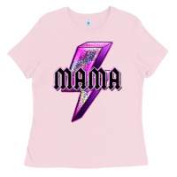 Bubblegum Pink mama neon leopard lightning bolt Ladies Tee - texasbilliewilder