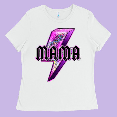 Mama Neon Leopard Lightning Bolt Ladies Tee Designed By Texasbilliewilder