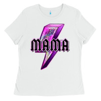 White mama neon leopard lightning bolt Ladies Tee - texasbilliewilder