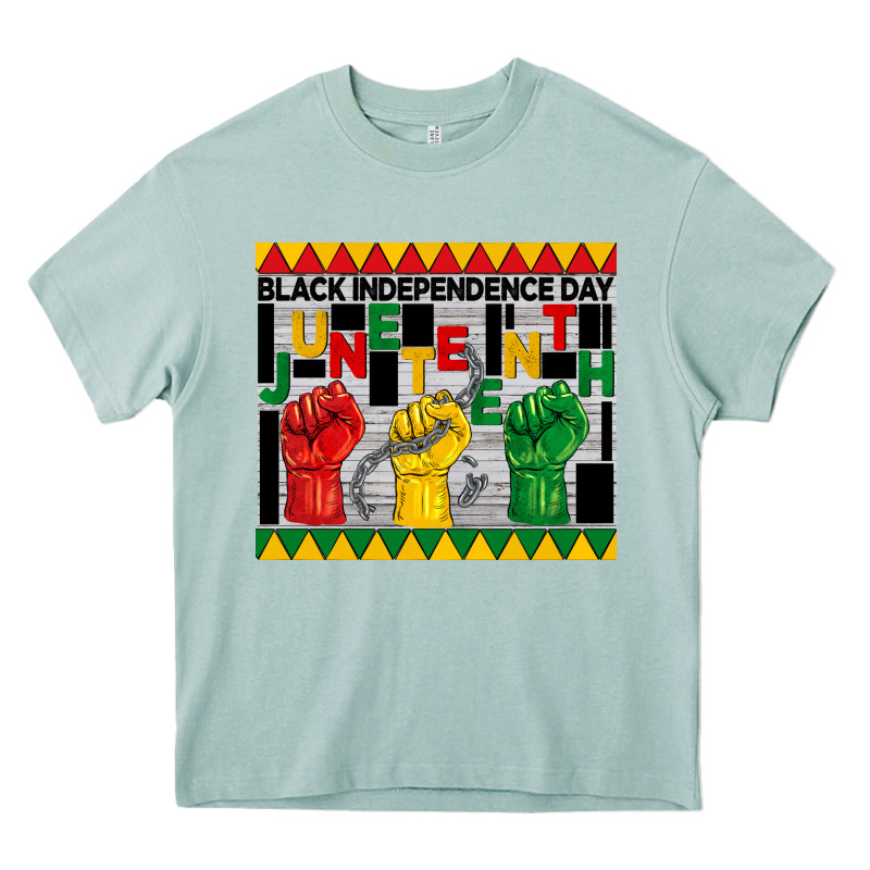 Black Independence Day Juneteenth Tumbler Heavy Core Tee by BarkalooDesign | Teevron