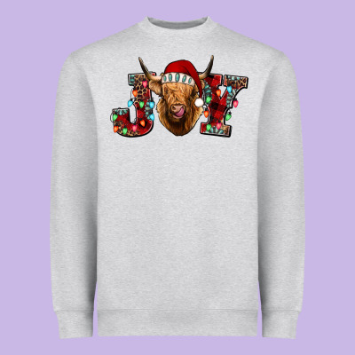 Joy Highland Cow Heavyweight Sweatshirt Designed By Jasminsmagicworld