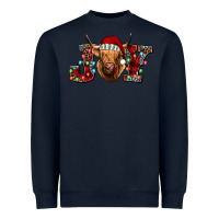 Navy joy highland cow Heavyweight Sweatshirt - Jasminsmagicworld
