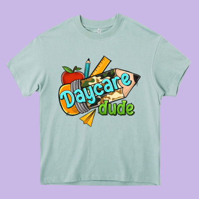 Daycare Dude Heavy Core Tee Designed By Ranaportraitstore