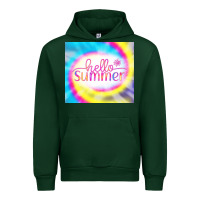 Forest Green Hello Summer Tie Dye Tumbler Urban Hoodie - CowCowDesign