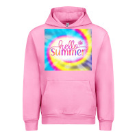 Fuchsia Pink Hello Summer Tie Dye Tumbler Urban Hoodie - CowCowDesign