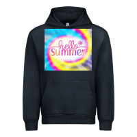 Navy Hello Summer Tie Dye Tumbler Urban Hoodie - CowCowDesign
