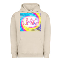 Pigment French Oak Hello Summer Tie Dye Tumbler Urban Hoodie - CowCowDesign