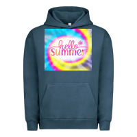 Pigment Midnight Navy Hello Summer Tie Dye Tumbler Urban Hoodie - CowCowDesign