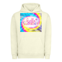 Pigment Pistachio Hello Summer Tie Dye Tumbler Urban Hoodie - CowCowDesign