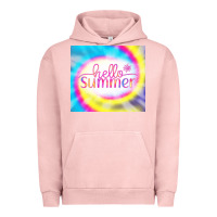 Pigment Salmon Hello Summer Tie Dye Tumbler Urban Hoodie - CowCowDesign