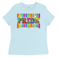 Baby Blue pride barcode Ladies Tee - Zillion Design Studio