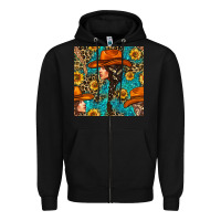 Black Western Girl Hair Clasp And Sunflower With Leopard And Glitter Seamles Zipper Hoodie - BundleAndBundleShop