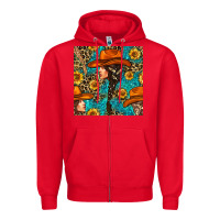 Red Western Girl Hair Clasp And Sunflower With Leopard And Glitter Seamles Zipper Hoodie - BundleAndBundleShop