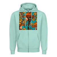 Seafoam Western Girl Hair Clasp And Sunflower With Leopard And Glitter Seamles Zipper Hoodie - BundleAndBundleShop