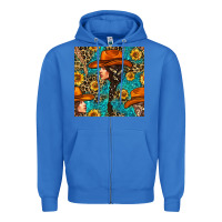 True Royal Western Girl Hair Clasp And Sunflower With Leopard And Glitter Seamles Zipper Hoodie - BundleAndBundleShop