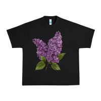 Black Purple Lilac Flower Illustrations Urban Heavy Tee - LillyAllenDesigns
