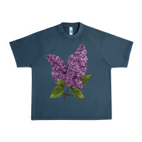 Midnight Navy Purple Lilac Flower Illustrations Urban Heavy Tee - LillyAllenDesigns