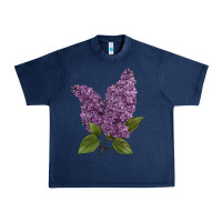 Navy Purple Lilac Flower Illustrations Urban Heavy Tee - LillyAllenDesigns