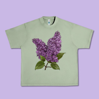 Purple Lilac Flower Illustrations Urban Heavy Tee Designed By Lillyallendesigns
