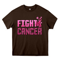 Chocolate Brown Fight Cancer Heavy Core Tee - texasbilliewilder