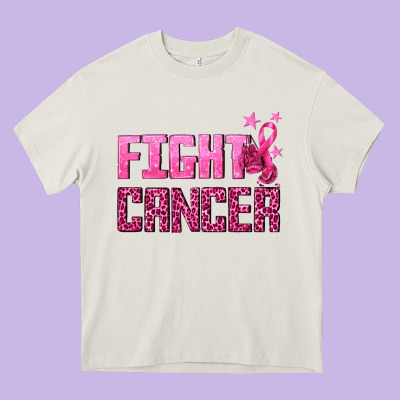 Fight Cancer Heavy Core Tee Designed By Texasbilliewilder
