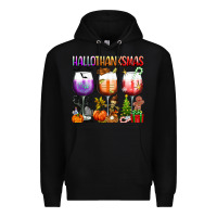 Black hallothanksmas Premium Hoodie - texasbilliewilder