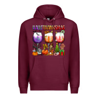 Burgundy hallothanksmas Premium Hoodie - texasbilliewilder