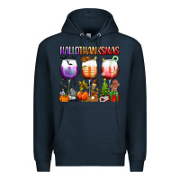 Navy hallothanksmas Premium Hoodie - texasbilliewilder