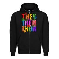 Black They Them Their Pride LGBTQ Zipper Hoodie - BundleAndBundleShop