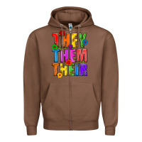 Chestnut They Them Their Pride LGBTQ Zipper Hoodie - BundleAndBundleShop