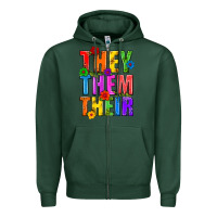 Sports Green They Them Their Pride LGBTQ Zipper Hoodie - BundleAndBundleShop