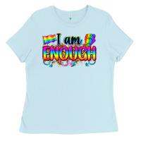 Baby Blue i am enough Ladies Tee - Zillion Design Studio