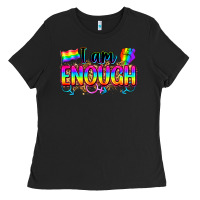 Black i am enough Ladies Tee - Zillion Design Studio