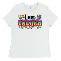 White i am enough Ladies Tee - Zillion Design Studio