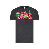 Vintage Black pink christmas gnomes coffee cups Vintage Tee - Jasminsmagicworld