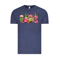 Vintage Denim pink christmas gnomes coffee cups Vintage Tee - Jasminsmagicworld