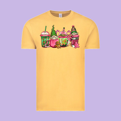 Pink Christmas Gnomes Coffee Cups Vintage Tee Designed By Jasminsmagicworld