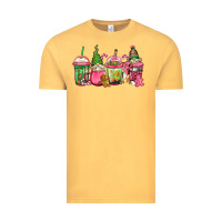 Vintage Mustard pink christmas gnomes coffee cups Vintage Tee - Jasminsmagicworld