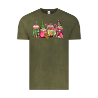 Vintage Olive pink christmas gnomes coffee cups Vintage Tee - Jasminsmagicworld