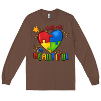 Chestnut different is beautiful autism Long Sleeve Tee - MaliasSmallBusiness