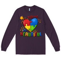 Plum different is beautiful autism Long Sleeve Tee - MaliasSmallBusiness