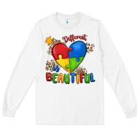 White different is beautiful autism Long Sleeve Tee - MaliasSmallBusiness