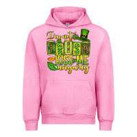 Fuchsia Pink St. Patrick's I am not irish kiss me anyway Urban Hoodie - OliviaCreatesArt
